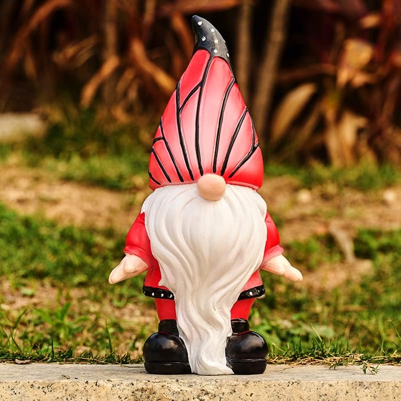 Joint Honglin Garden Gnome Sculptures & Statues Resin Colorful Butterfly Gnome Outdoor Funny Decoration Solar LED Light