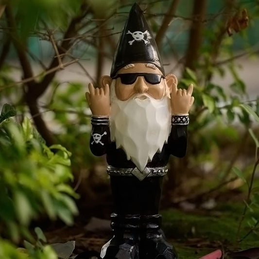 Joint Honglin Garden Gnome Sculptures & Statues Resin Black Gnome Cool Decoration Solar LED Lights