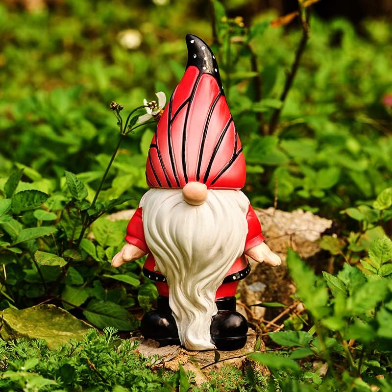 Joint Honglin Garden Gnome Sculptures & Statues Resin Colorful Butterfly Gnome Outdoor Funny Decoration Solar LED Light