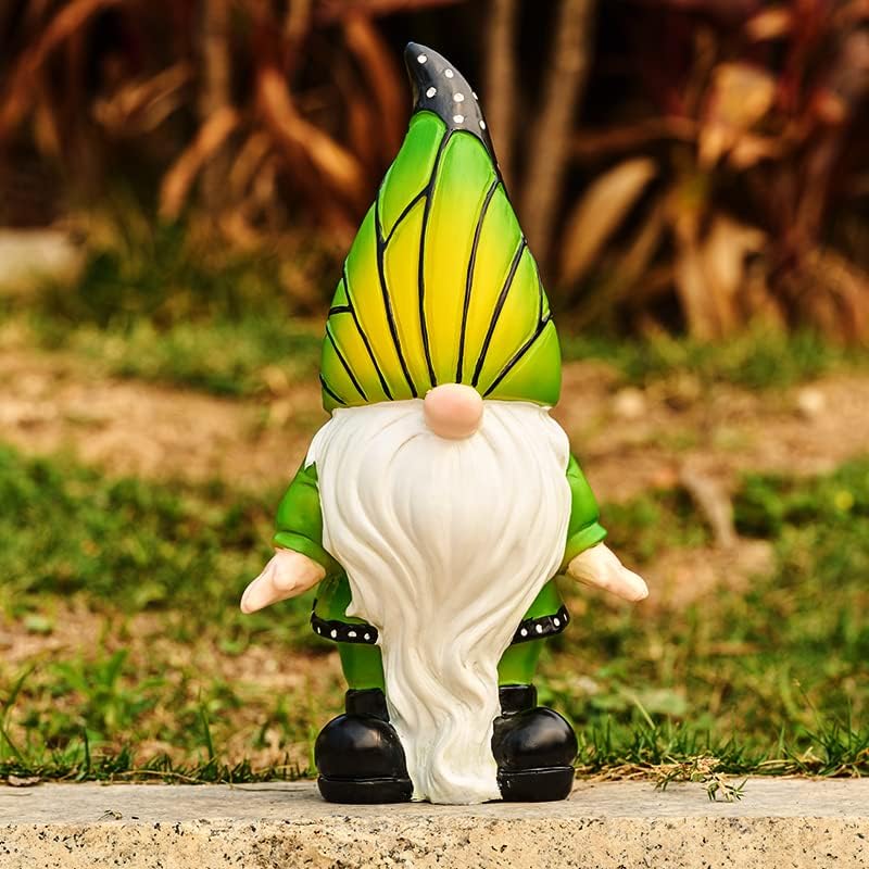 Joint Honglin Garden Gnome Sculptures & Statues Resin Colorful Butterfly Gnome Outdoor Funny Decoration Solar LED Light